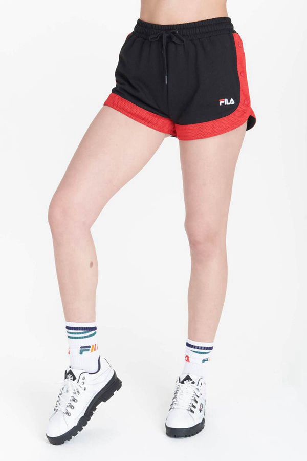 Fila Danita Tearaway Women's Shorts - Black/Red,NZ 245-36271